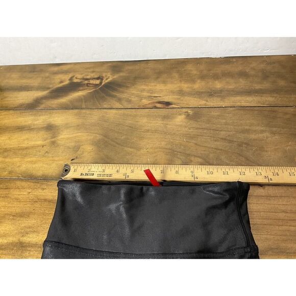 Spanx Faux Black Shiny Leather Leggings Size Small - Picture 7 of 9